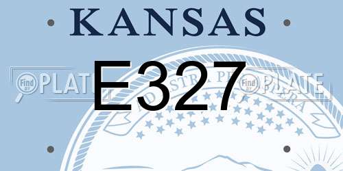 E327 Kansas License Plate