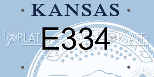 E334 Kansas License Plate