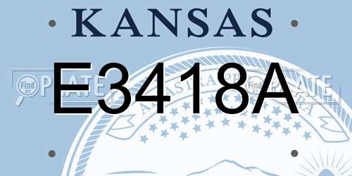 E3418A Kansas License Plate