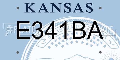E341BA Kansas License Plate
