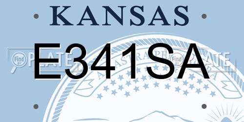 E341SA Kansas License Plate