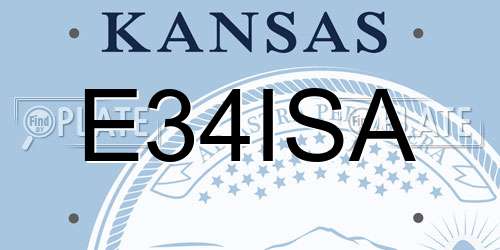 E34ISA Kansas License Plate