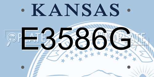 E3586G Kansas License Plate