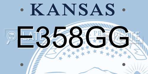E358GG Kansas License Plate