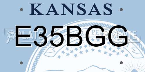 E35BGG Kansas License Plate