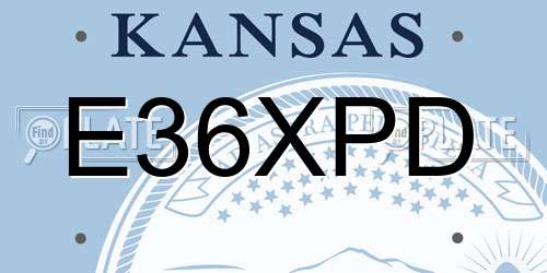 E36XPD Kansas License Plate