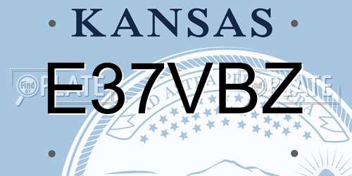 E37VBZ Kansas License Plate