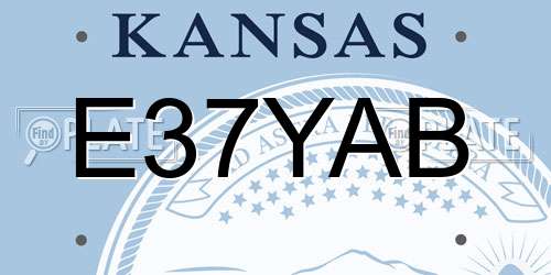 E37YAB Kansas License Plate