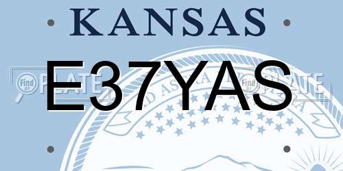 E37YAS Kansas License Plate