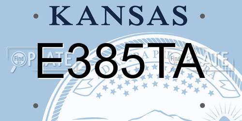 E385TA Kansas License Plate