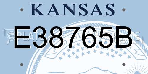 E38765B Kansas License Plate