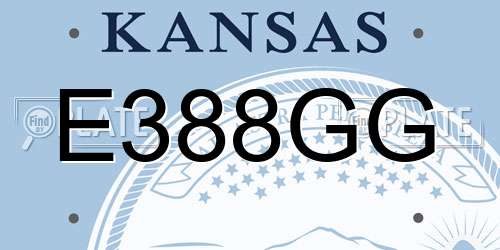 E388GG Kansas License Plate