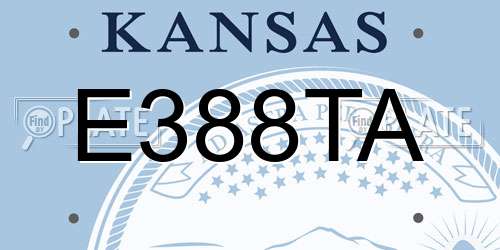 E388TA Kansas License Plate