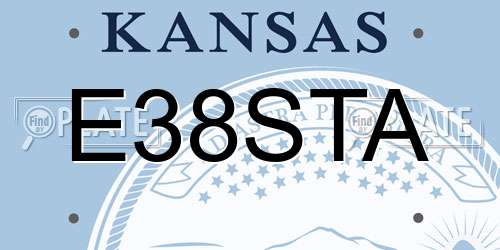 E38STA Kansas License Plate