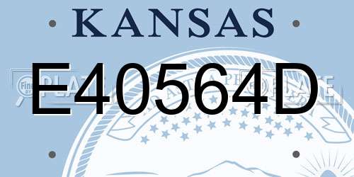 E40564D Kansas License Plate