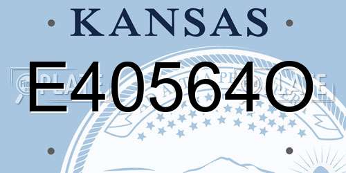 E40564O Kansas License Plate