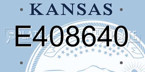 E408640 Kansas License Plate