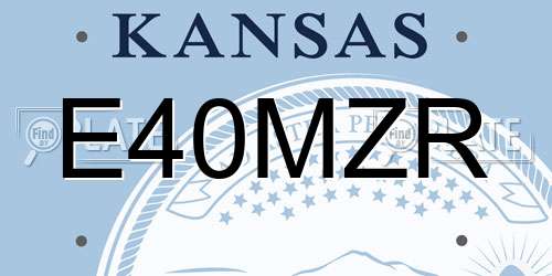 E40MZR Kansas License Plate