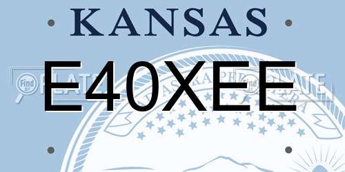 E40XEE Kansas License Plate