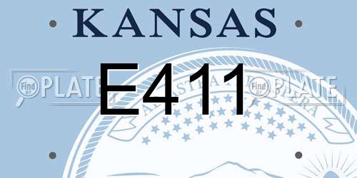 E411 Kansas License Plate