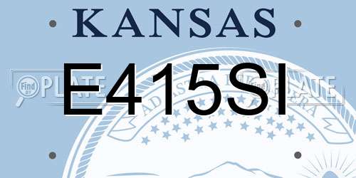 E415SI Kansas License Plate