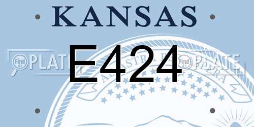 E424 Kansas License Plate