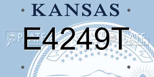 E4249T Kansas License Plate