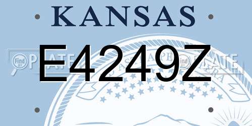 E4249Z Kansas License Plate