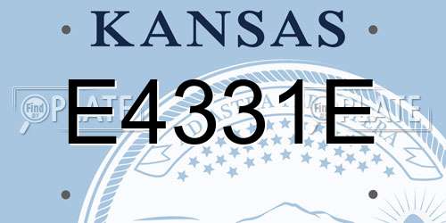 E4331E Kansas License Plate