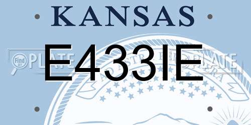 E433IE Kansas License Plate