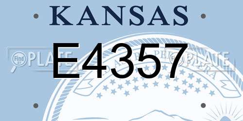 E4357 Kansas License Plate