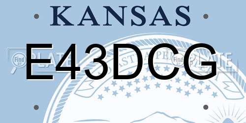 E43DCG Kansas License Plate