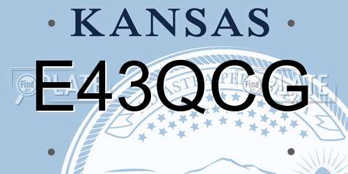 E43QCG Kansas License Plate