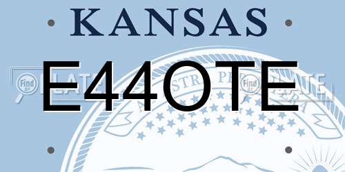E44OTE Kansas License Plate