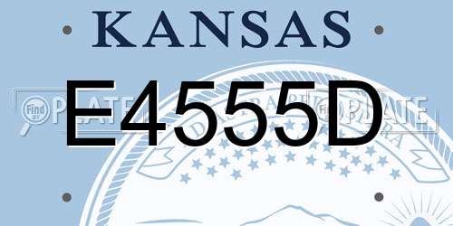 E4555D Kansas License Plate