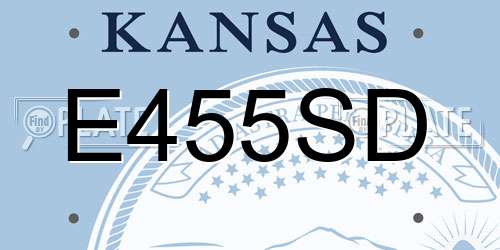 E455SD Kansas License Plate