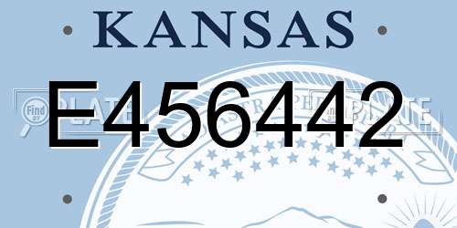 E456442 Kansas License Plate
