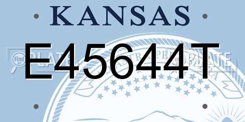 E45644T Kansas License Plate