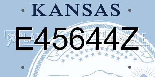 E45644Z Kansas License Plate