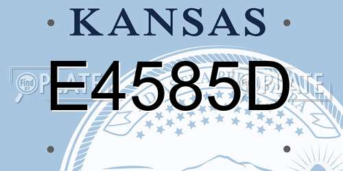 E4585D Kansas License Plate