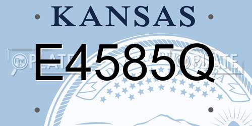 E4585Q Kansas License Plate