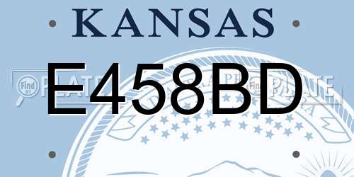 E458BD Kansas License Plate