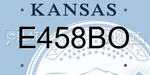 E458BO Kansas License Plate