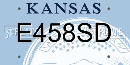 E458SD Kansas License Plate