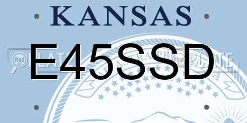 E45SSD Kansas License Plate