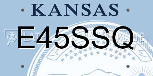 E45SSQ Kansas License Plate