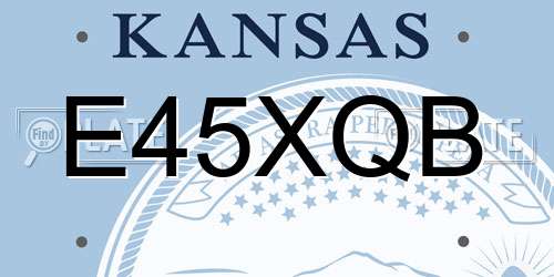 E45XQB Kansas License Plate