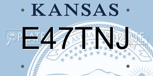 E47TNJ Kansas License Plate