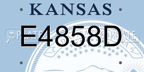 E4858D Kansas License Plate