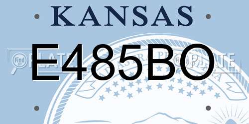 E485BO Kansas License Plate